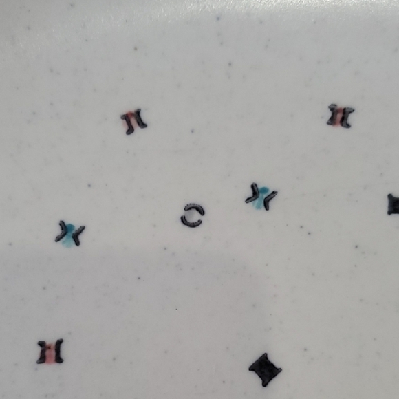 Vintage POPPY TRAIL California Confetti White Speckled Serving Platter 1950's - Picture 6 of 6